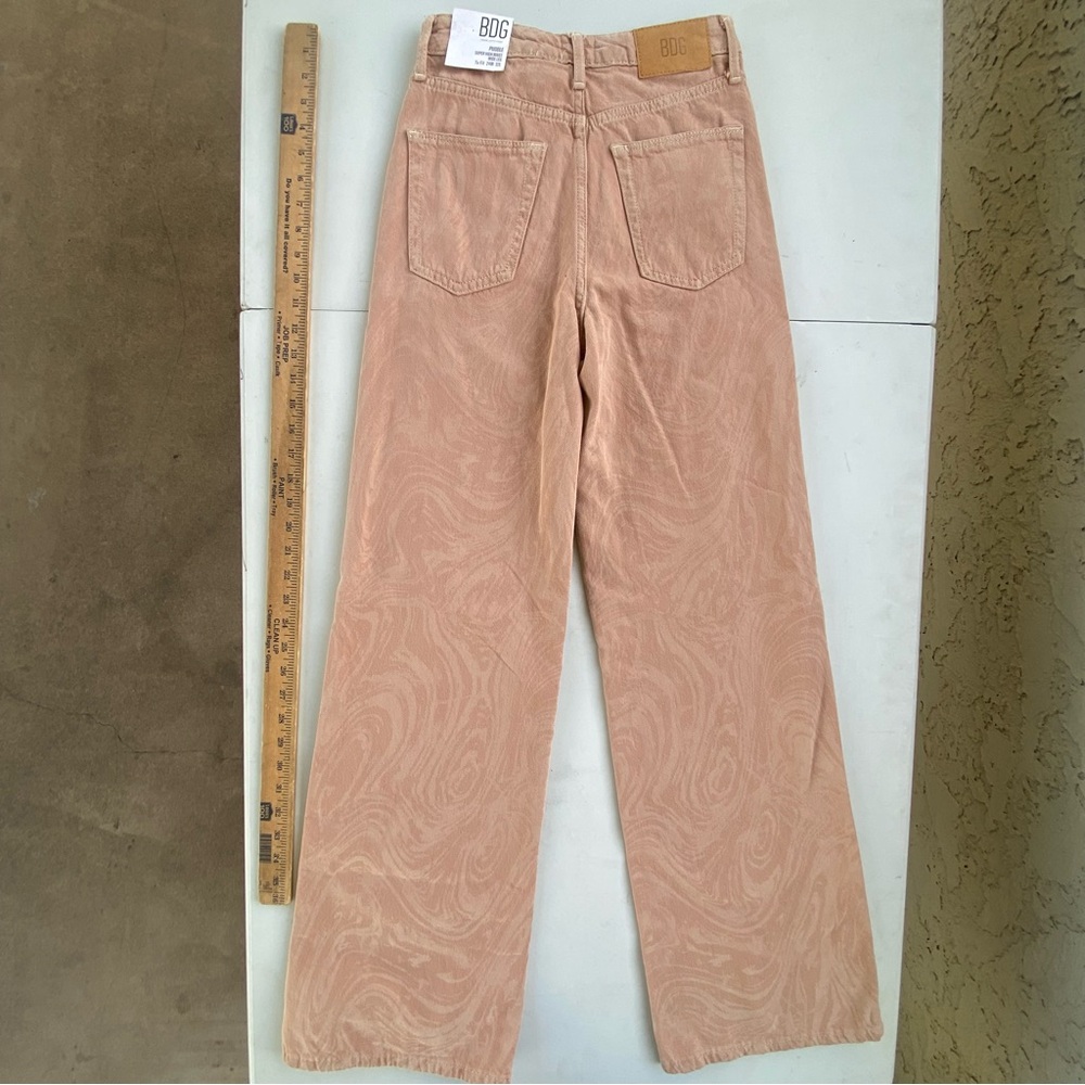 NWT BDG Urban Outfitters Super High Waist Puddle Wide Leg Pink Jeans, 25 0 24 00 - Picture 9 of 13